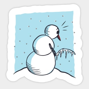 Snowman Peeing Sticker